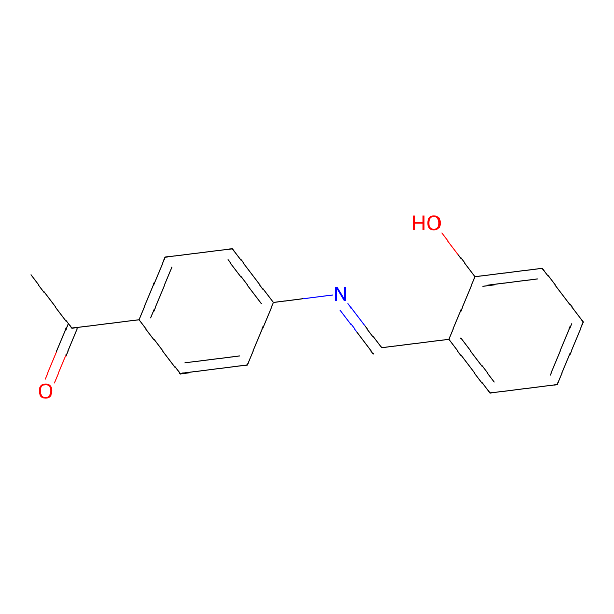 4'-(2-Hydroxybenzylideneamino)acetophenone molecular structure, CAS 788-23-8