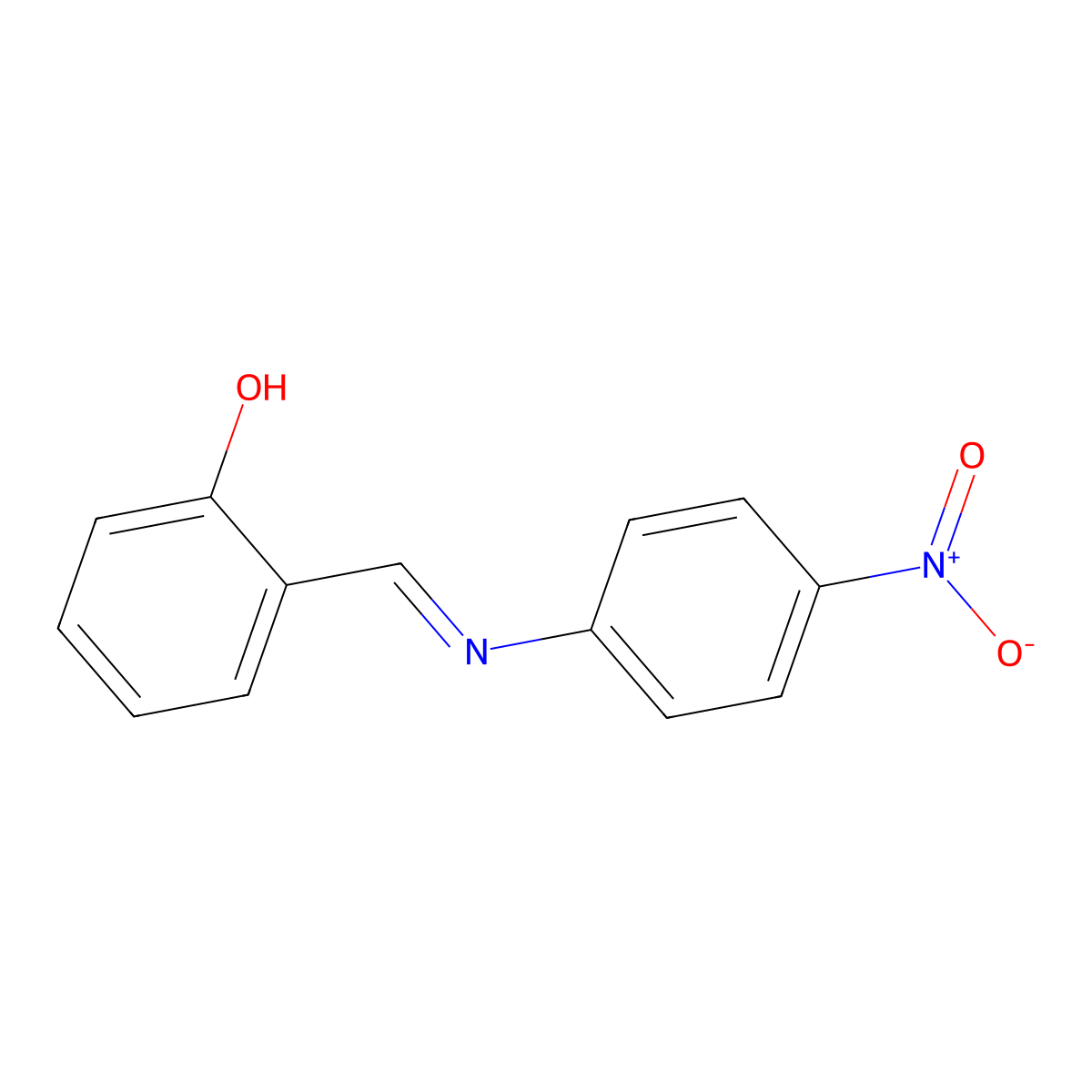 2-{[(4-Nitrophenyl)imino]methyl}phenol molecular structure, CAS 788-25-0