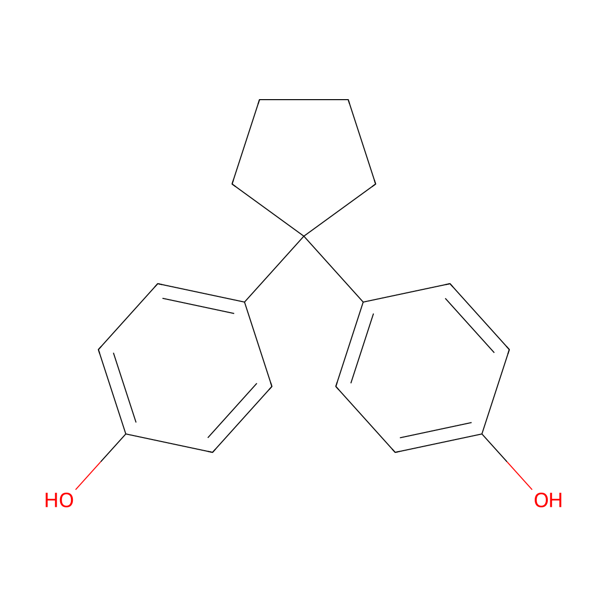 4,4'-Cyclopentylidenebis(phenol) molecular structure, CAS 788-57-8