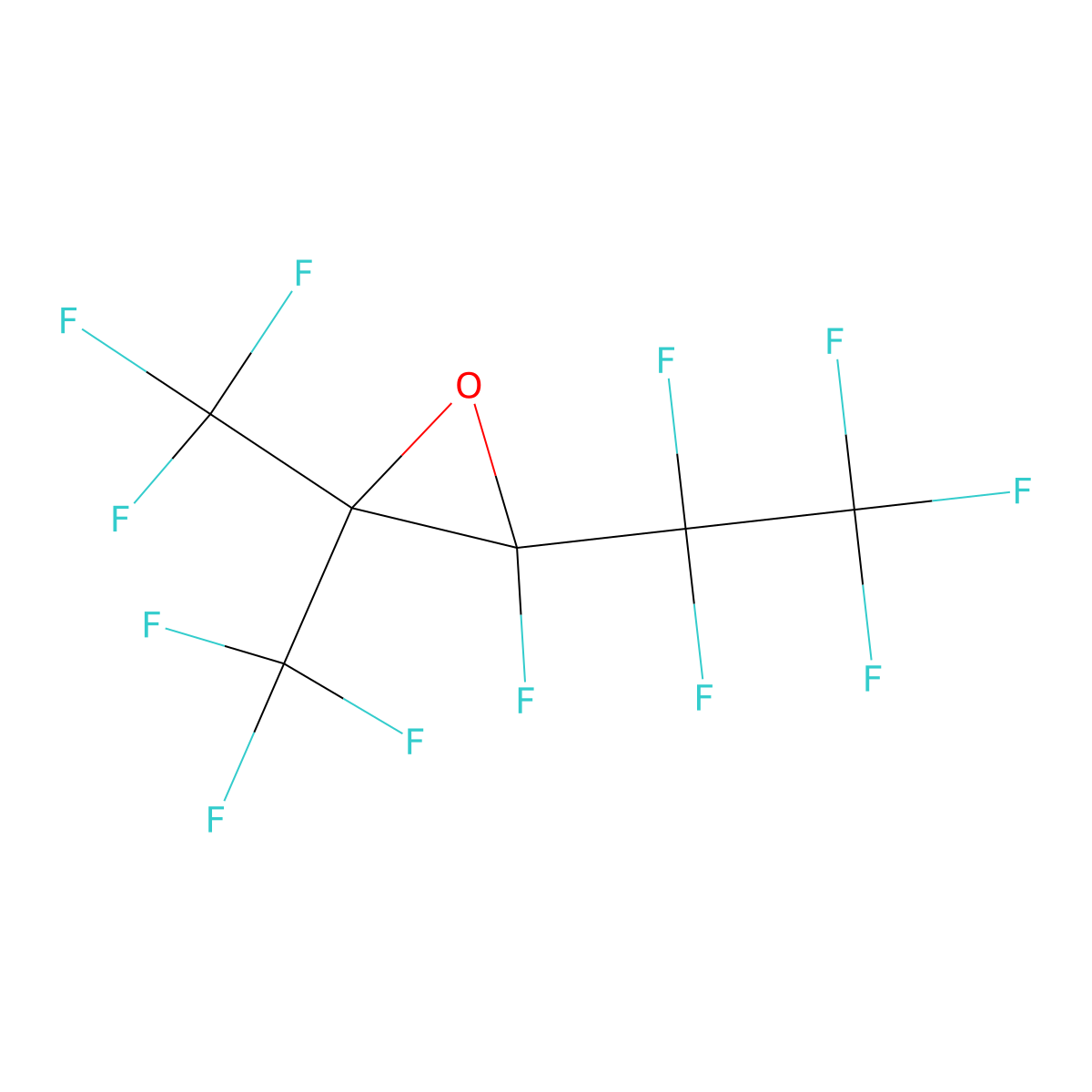 2-Fluoro-2-(pentafluoroethyl)-3,3-bis(trifluoromethyl)oxirane molecular structure, CAS 788-67-0