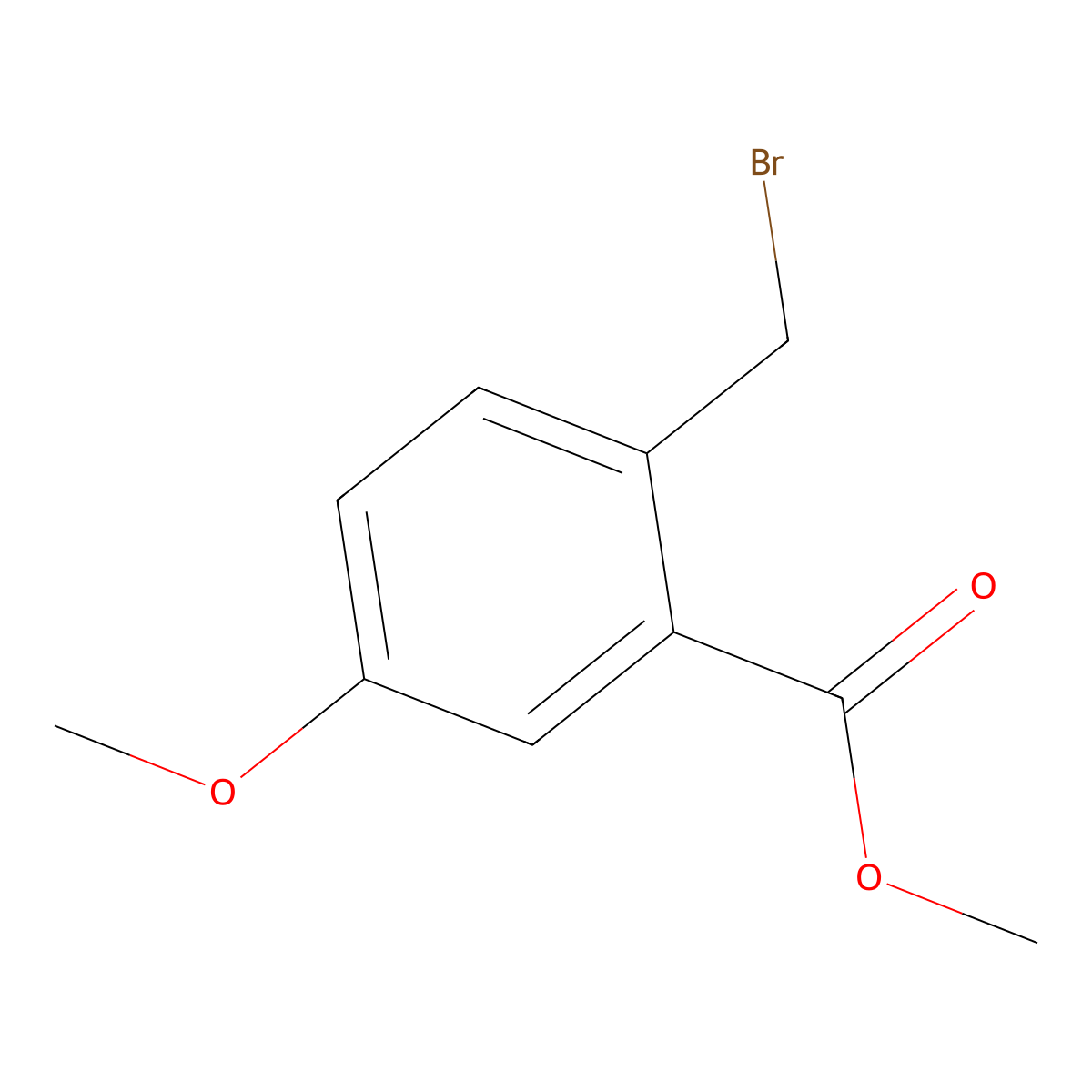 Methyl 2-(bromomethyl)-5-methoxybenzoate molecular structure, CAS 788081-99-2