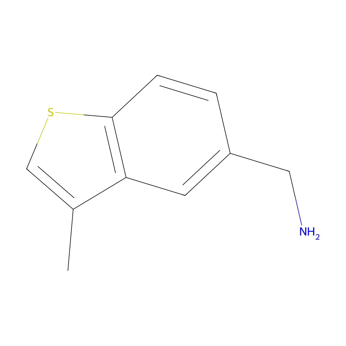 (3-Methyl-1-benzothiophen-5-yl)methanamine molecular structure, CAS 788095-64-7
