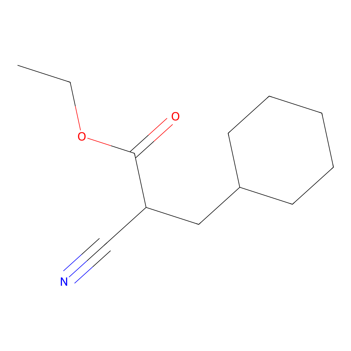Ethyl 2-Cyano-3-cyclohexylpropanoate molecular structure, CAS 78811-40-2
