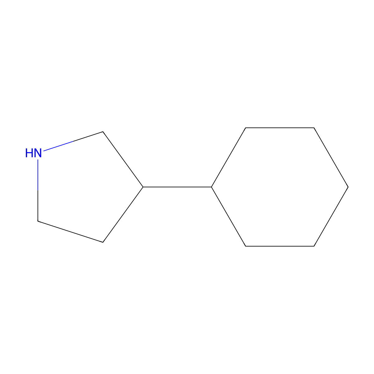 3-Cyclohexylpyrrolidine molecular structure, CAS 78813-85-1
