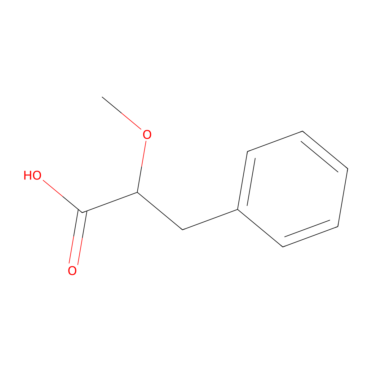 2-Methoxy-3-phenylpropanoic acid molecular structure, CAS 78814-96-7