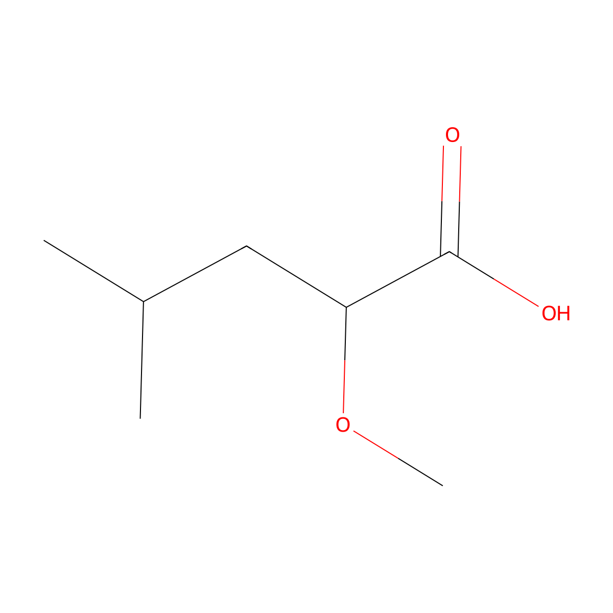 2-Methoxy-4-methylpentanoic acid molecular structure, CAS 78814-97-8