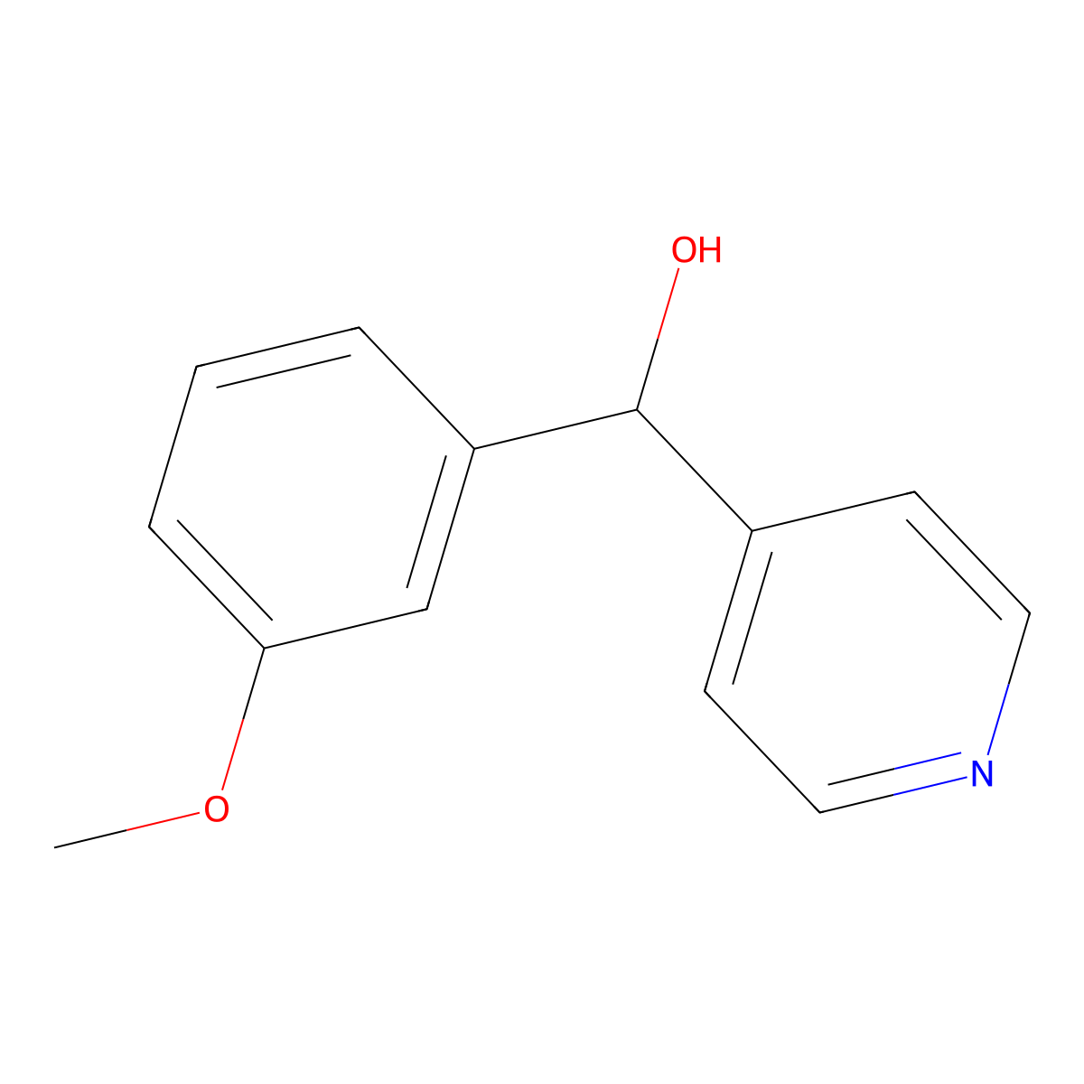 (3-Methoxyphenyl)(pyridin-4-yl)methanol molecular structure, CAS 78815-49-3