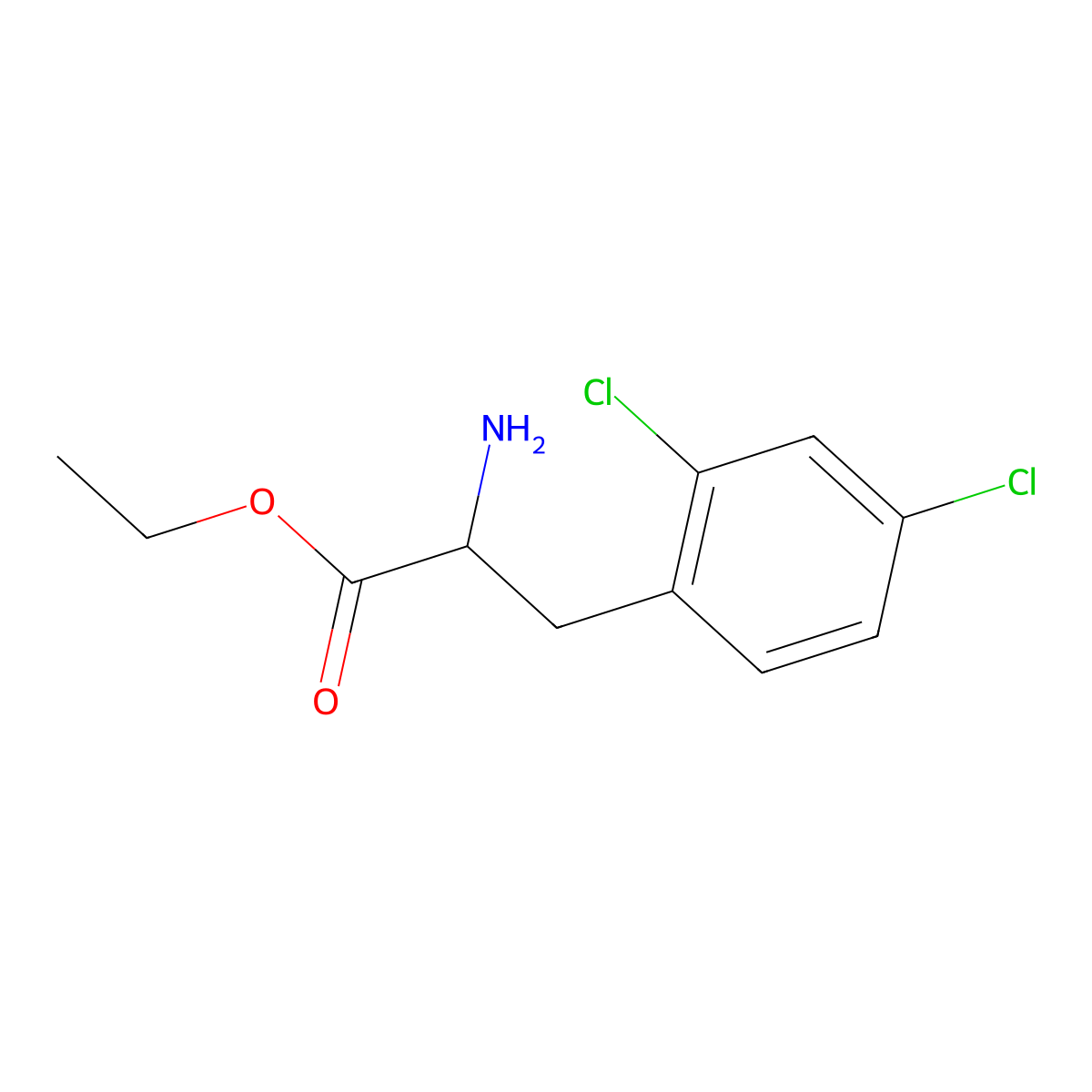 ethyl (2R)-2-amino-3-(2,4-dichlorophenyl)propanoate molecular structure, CAS 788151-13-3