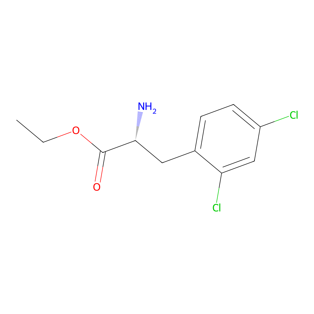 ethyl (2R)-2-amino-3-(2,4-dichlorophenyl)propanoate molecular structure, CAS 788151-13-3