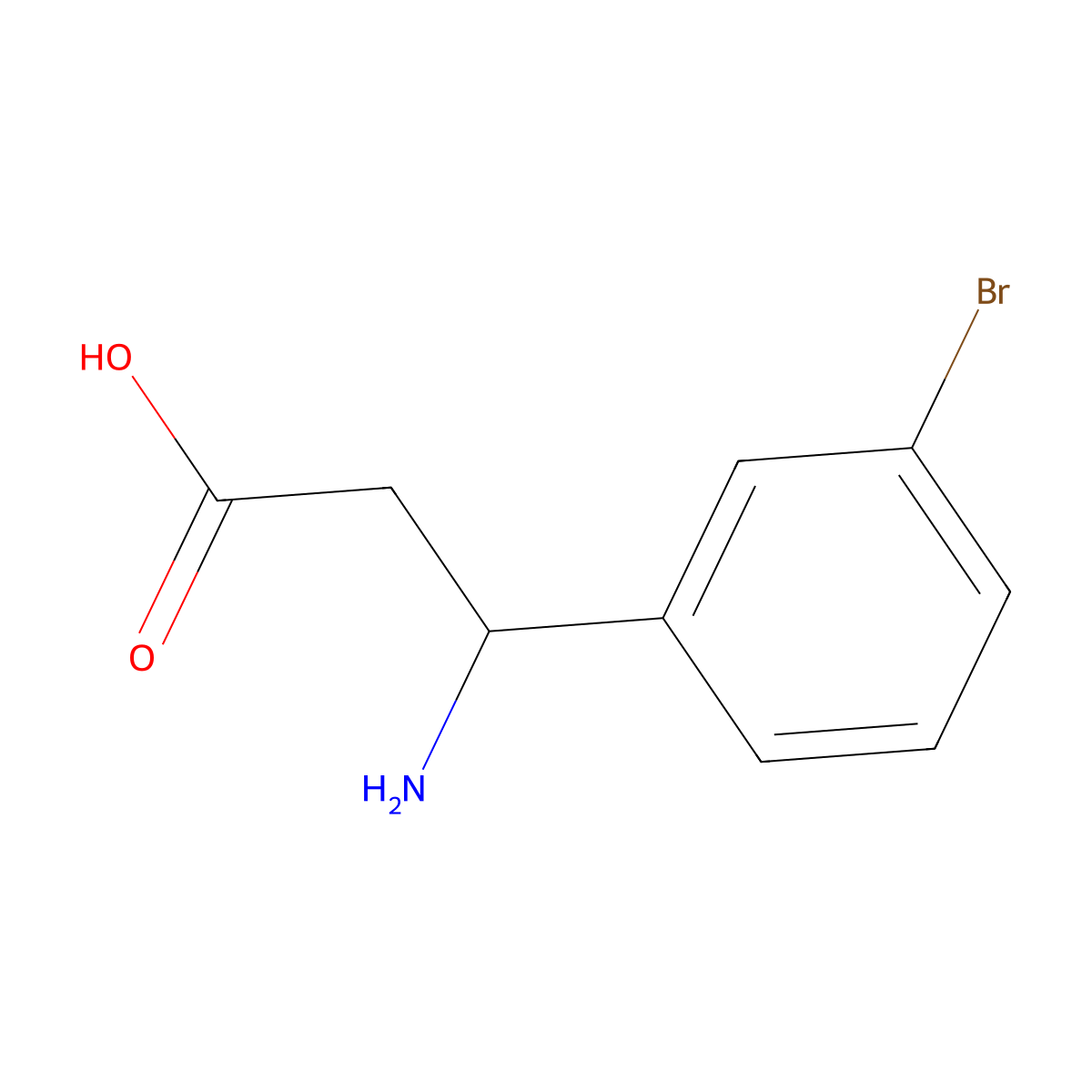 (R)-3-Amino-3-(3-bromophenyl)propanoic acid molecular structure, CAS 788153-27-5