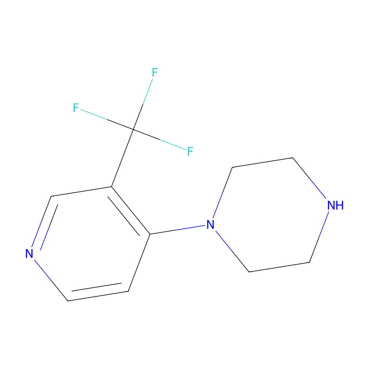 1-(3-(Trifluoromethyl)pyridin-4-yl)piperazine molecular structure, CAS 788156-95-6