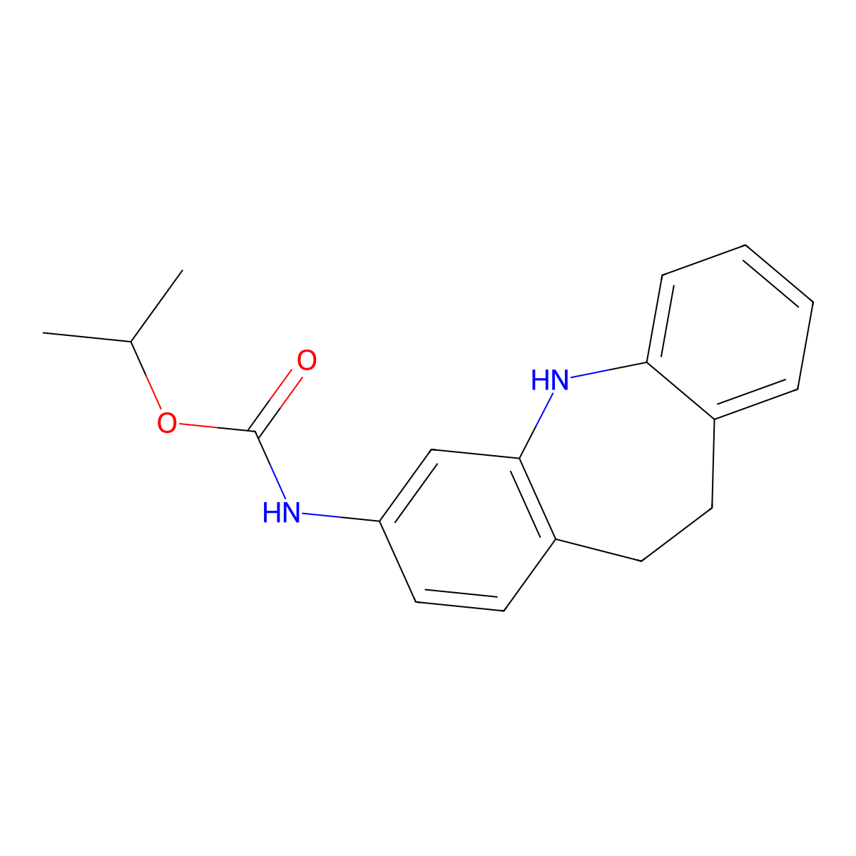 propan-2-yl N-(6,11-dihydro-5H-benzo[b][1]benzazepin-2-yl)carbamate molecular structure, CAS 78816-59-8