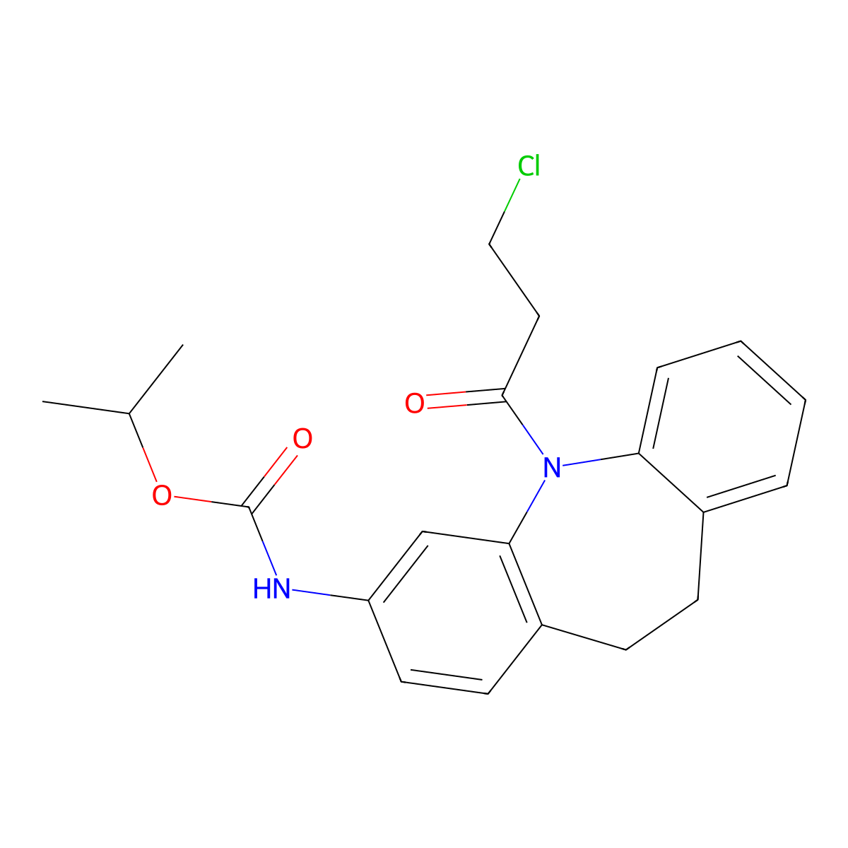 propan-2-yl N-[11-(3-chloropropanoyl)-5,6-dihydrobenzo[b][1]benzazepin-2-yl]carbamate molecular structure, CAS 78816-60-1