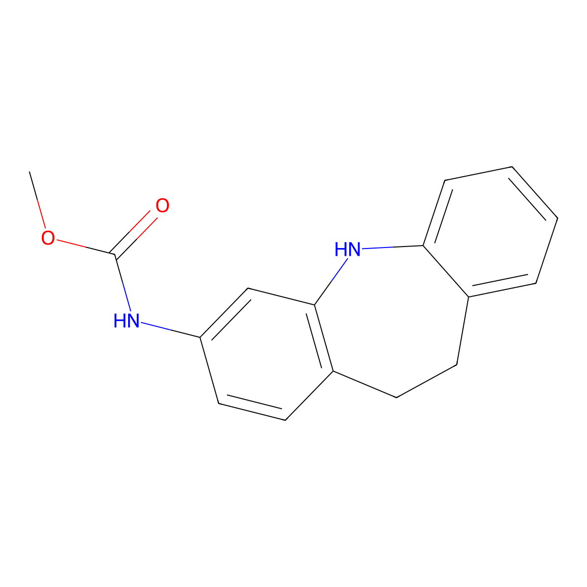 methyl 10,11-dihydro-5H-dibenzo[b,f]azepin-3-ylcarbamate molecular structure, CAS 78816-72-5