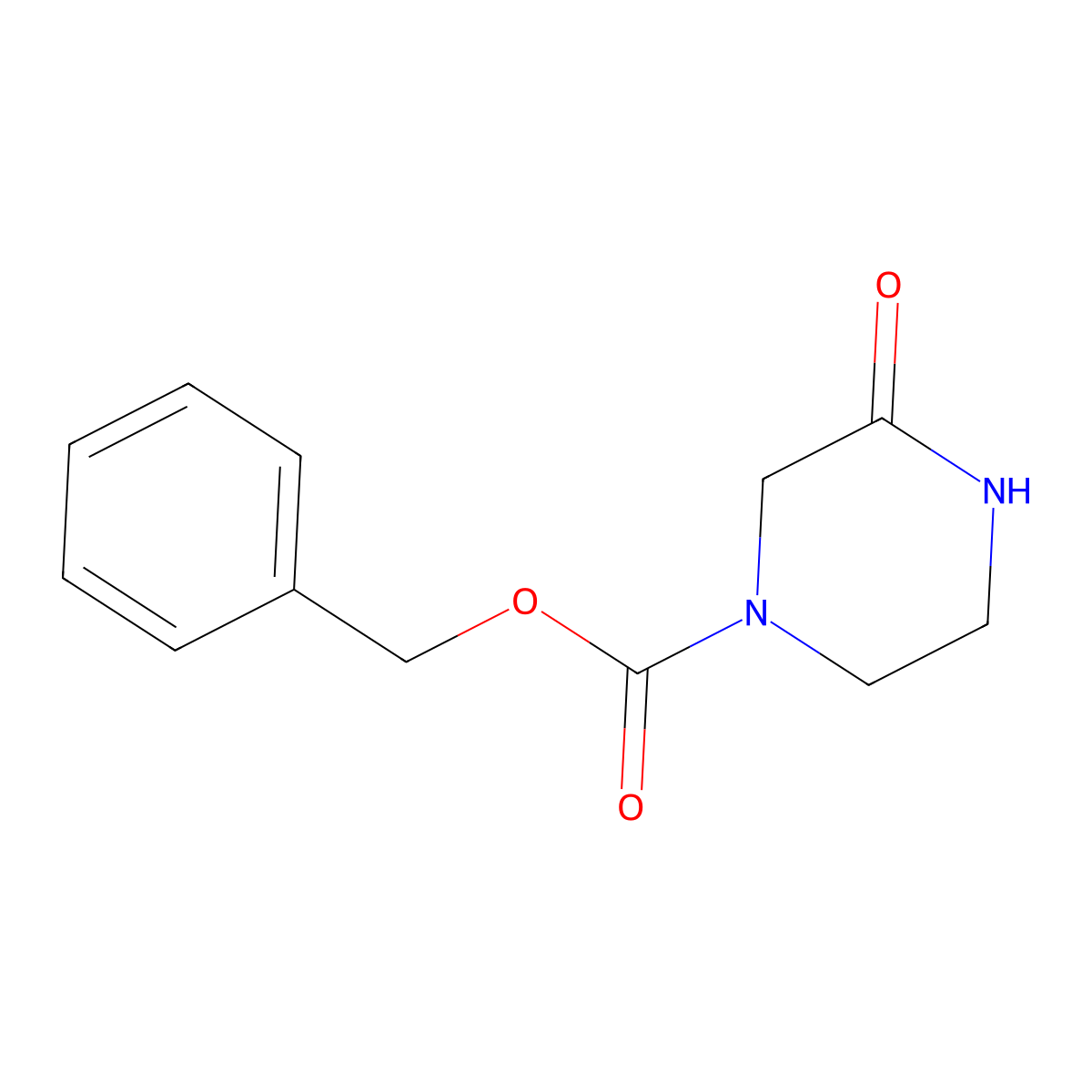 Benzyl 3-oxopiperazine-1-carboxylate molecular structure, CAS 78818-15-2