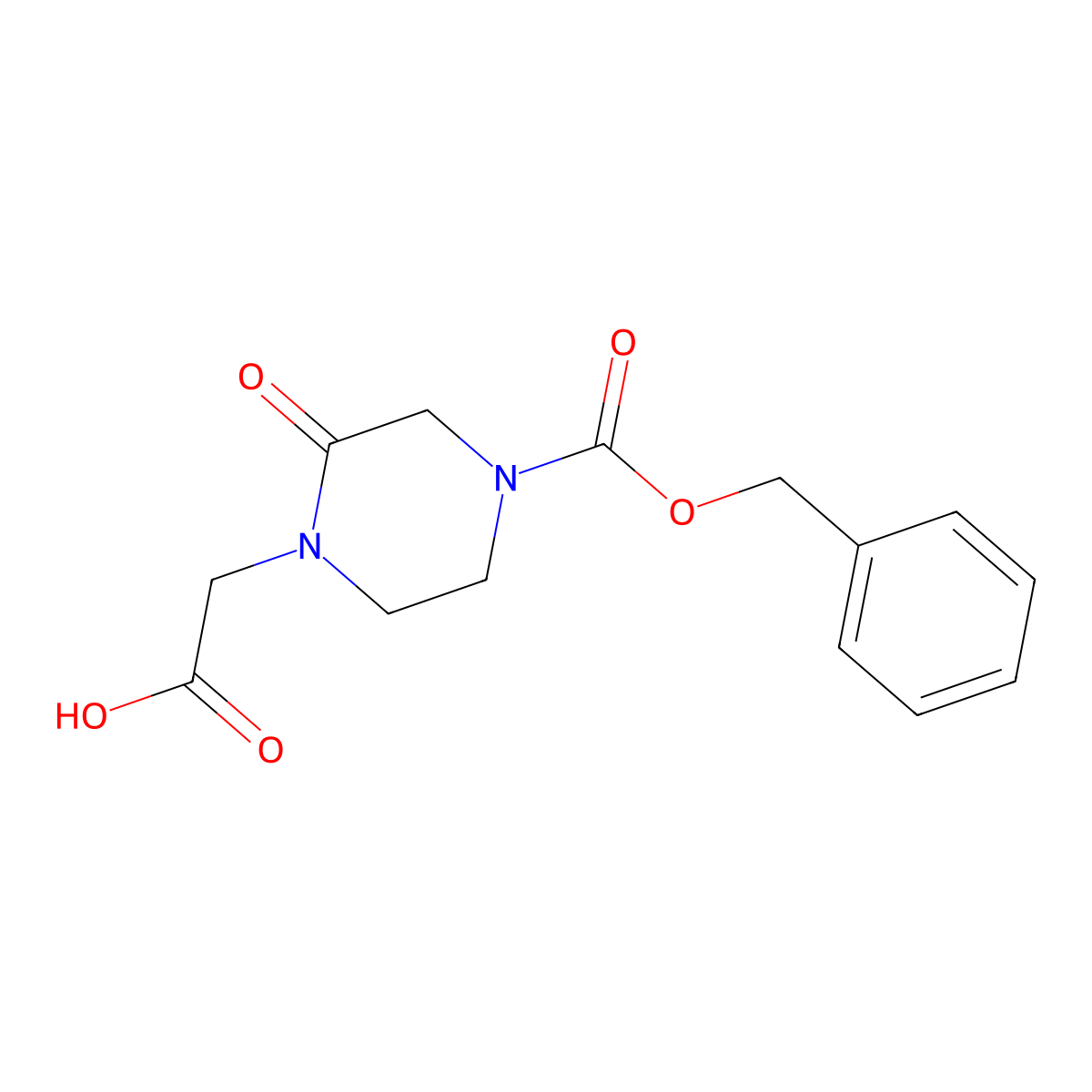 2-{4-[(Benzyloxy)carbonyl]-2-oxopiperazin-1-yl}acetic acid molecular structure, CAS 78818-17-4