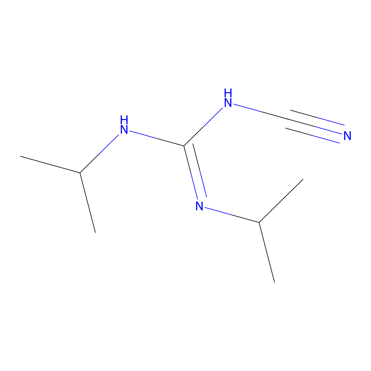 Guanidine, N-cyano-N',N''-bis(1-methylethyl)- molecular structure, CAS 78822-77-2