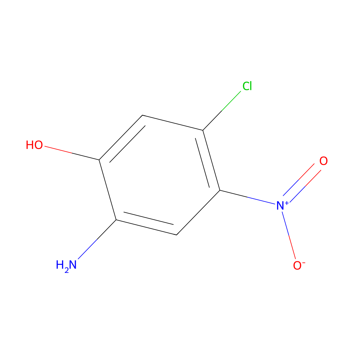 2-Amino-5-chloro-4-nitrophenol molecular structure, CAS 78827-35-7