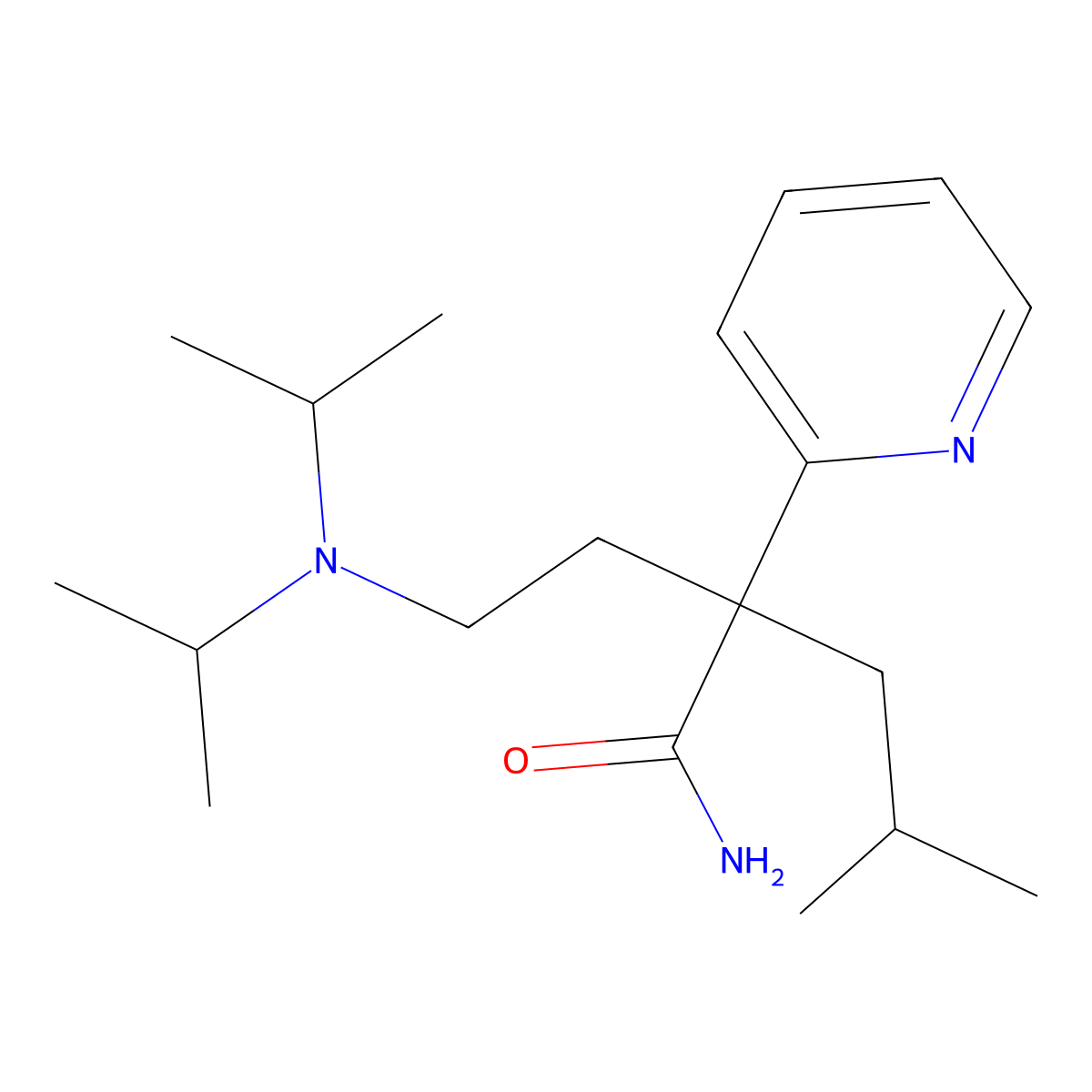 alpha-(2-(Bis(1-methylethyl)amino)ethyl)-alpha-(2-methylpropyl)-2-pyridineacetamide molecular structure, CAS 78833-03-1