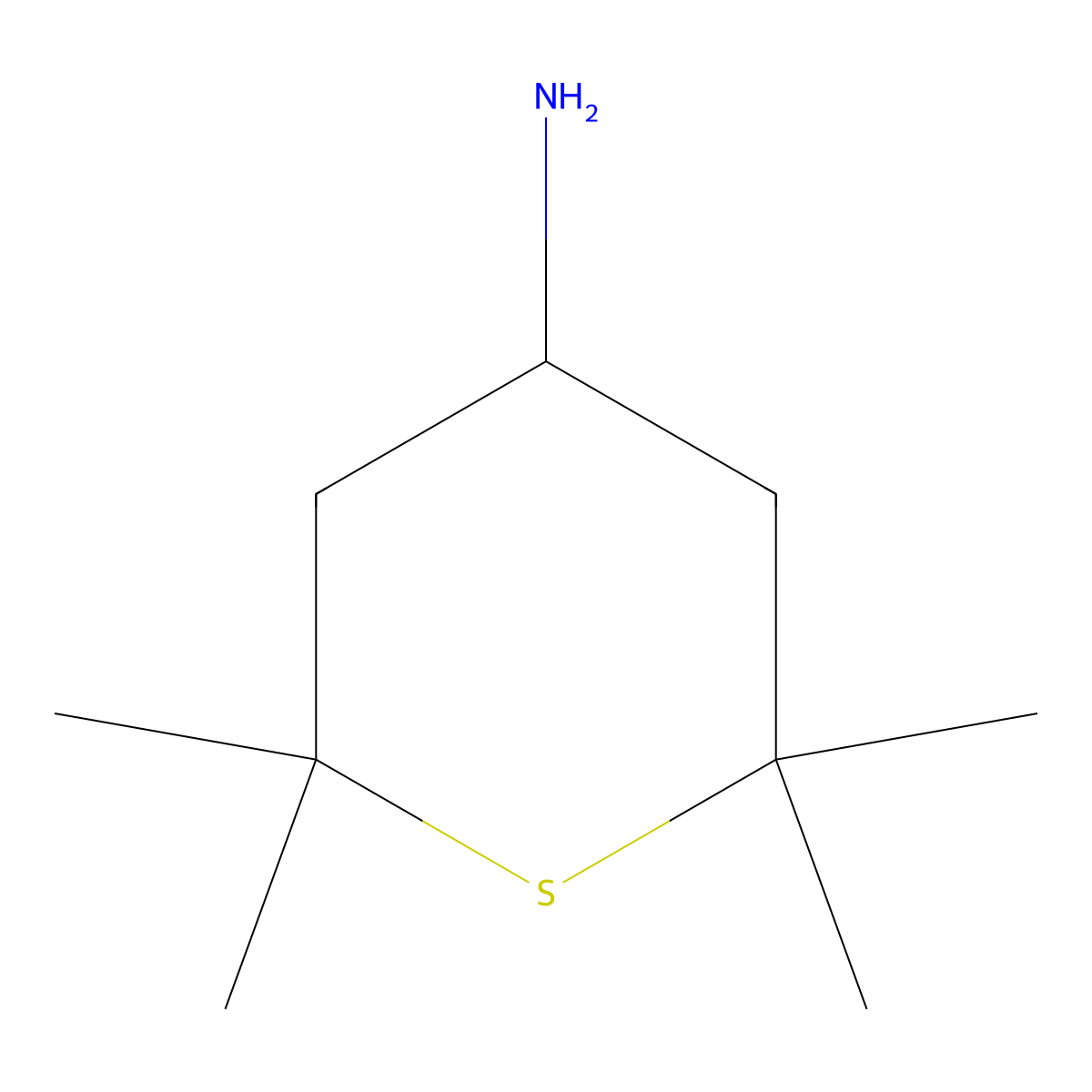 2,2,6,6-Tetramethylthian-4-amine molecular structure, CAS 78837-49-7