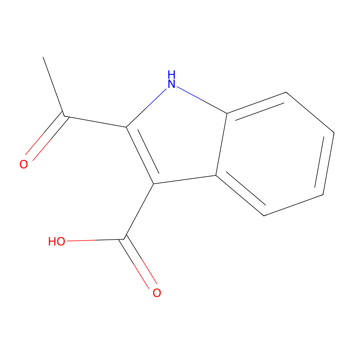2-acetyl-1H-indole-3-carboxylic Acid molecular structure, CAS 78839-04-0