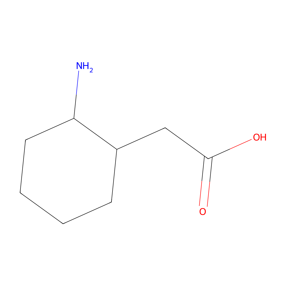 2-(2-Aminocyclohexyl)acetic acid molecular structure, CAS 78844-19-6