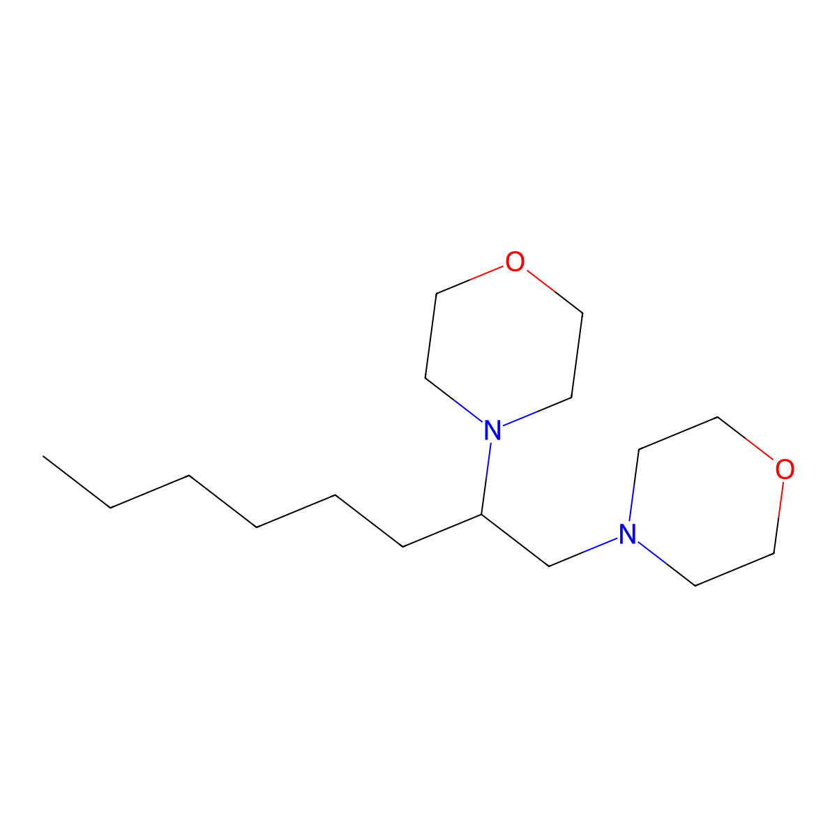 4-[(Morpholin-4-ylmethyl)heptyl]morpholine molecular structure, CAS 78844-83-4