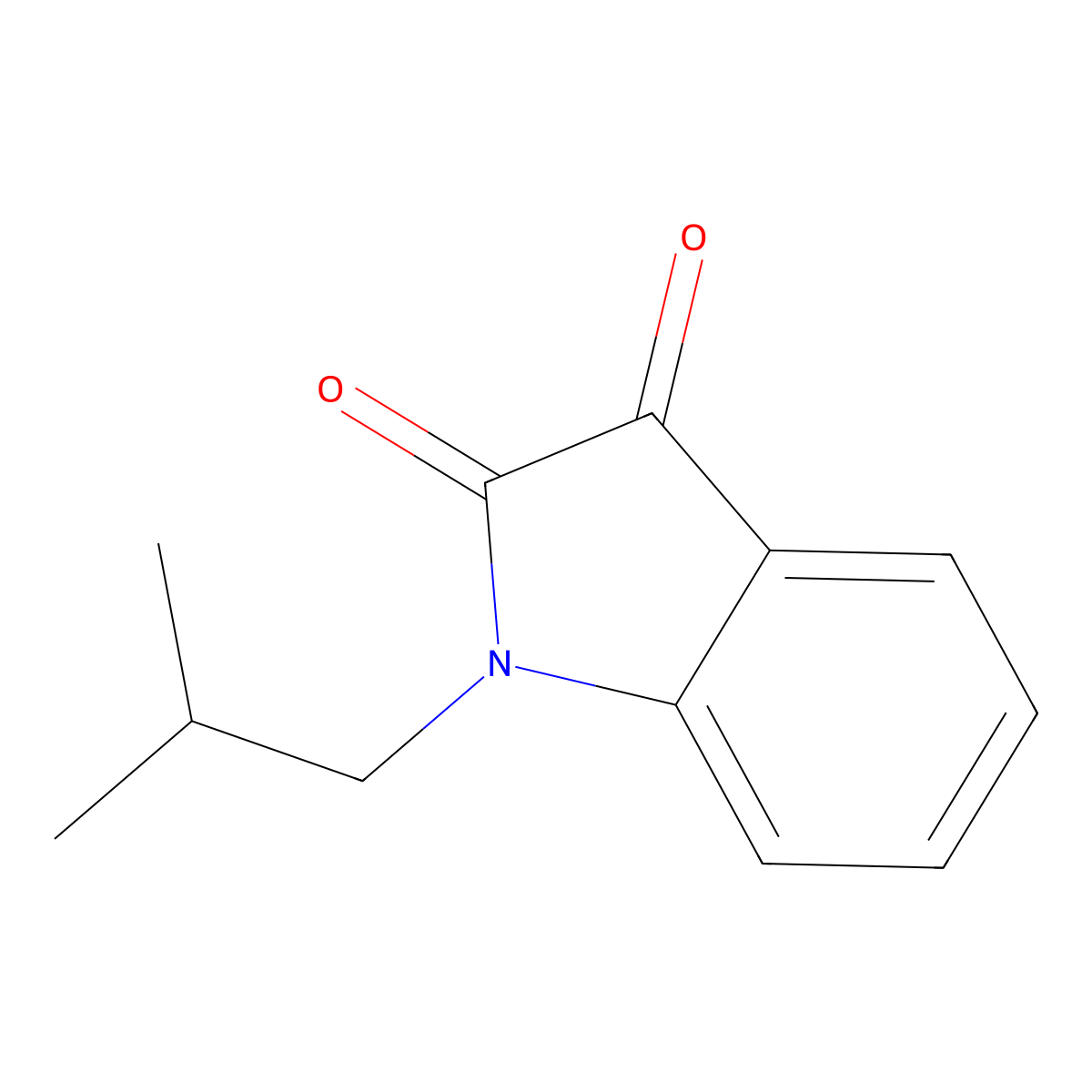 1-(2-methylpropyl)-2,3-dihydro-1H-indole-2,3-dione molecular structure, CAS 78846-77-2