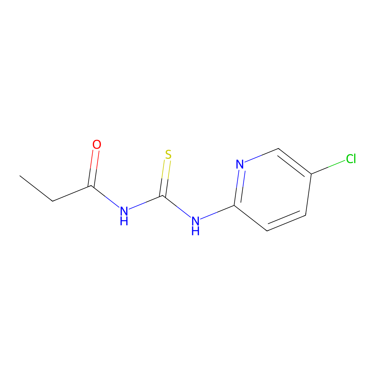 N-[(5-chloropyridin-2-yl)carbamothioyl]propanamide molecular structure, CAS 78852-03-6