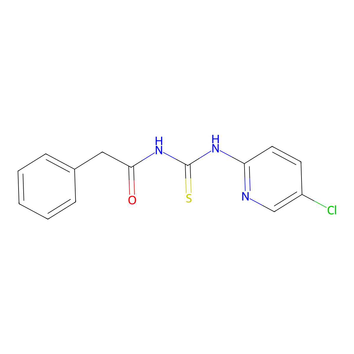 N-[(5-chloropyridin-2-yl)carbamothioyl]-2-phenylacetamide molecular structure, CAS 78852-09-2