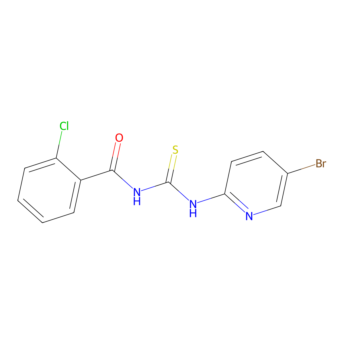 N-[(5-bromopyridin-2-yl)carbamothioyl]-2-chlorobenzamide molecular structure, CAS 78852-31-0