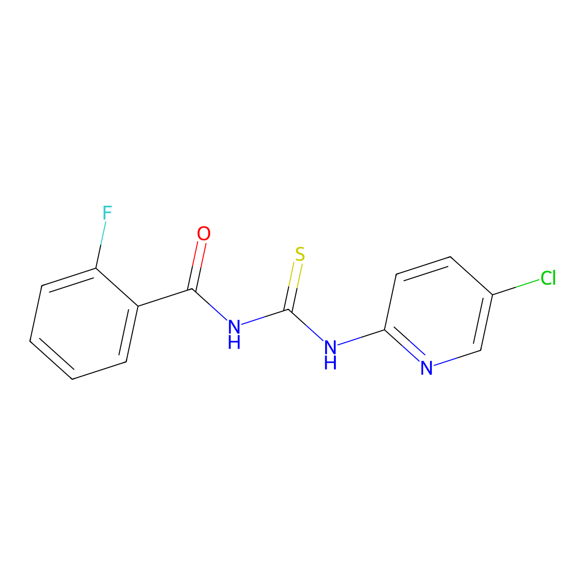 N-[(5-chloropyridin-2-yl)carbamothioyl]-2-fluorobenzamide molecular structure, CAS 78852-33-2