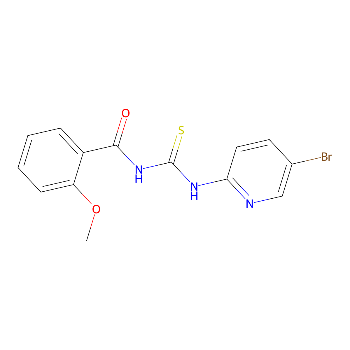 N-[(5-bromopyridin-2-yl)carbamothioyl]-2-methoxybenzamide molecular structure, CAS 78852-37-6