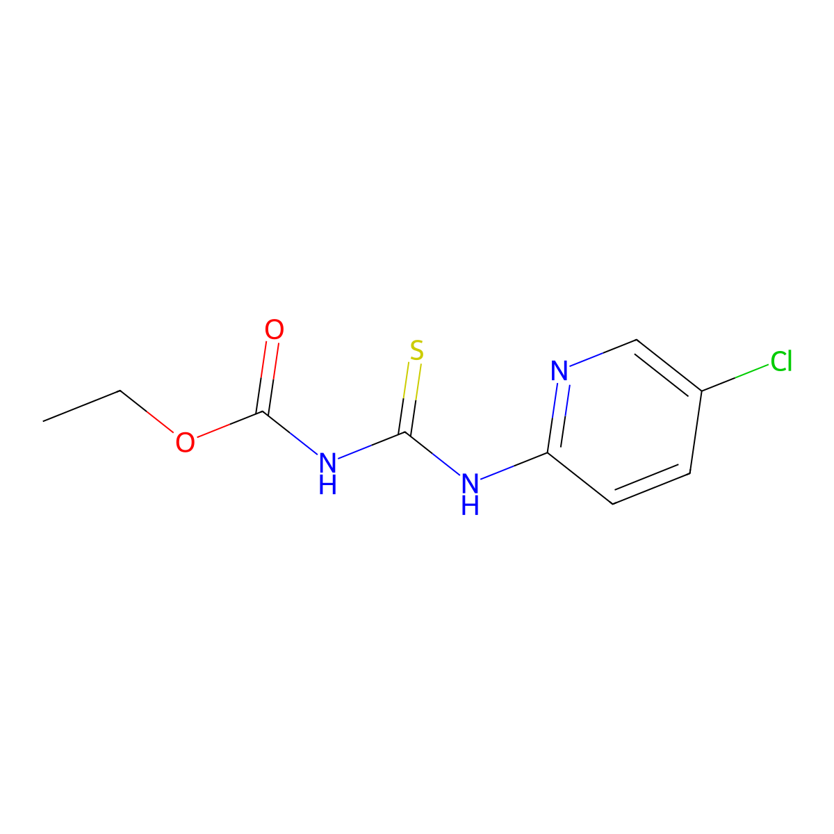ethyl N-{[(5-chloro-2-pyridinyl)amino]carbothioyl}carbamate molecular structure, CAS 78852-50-3