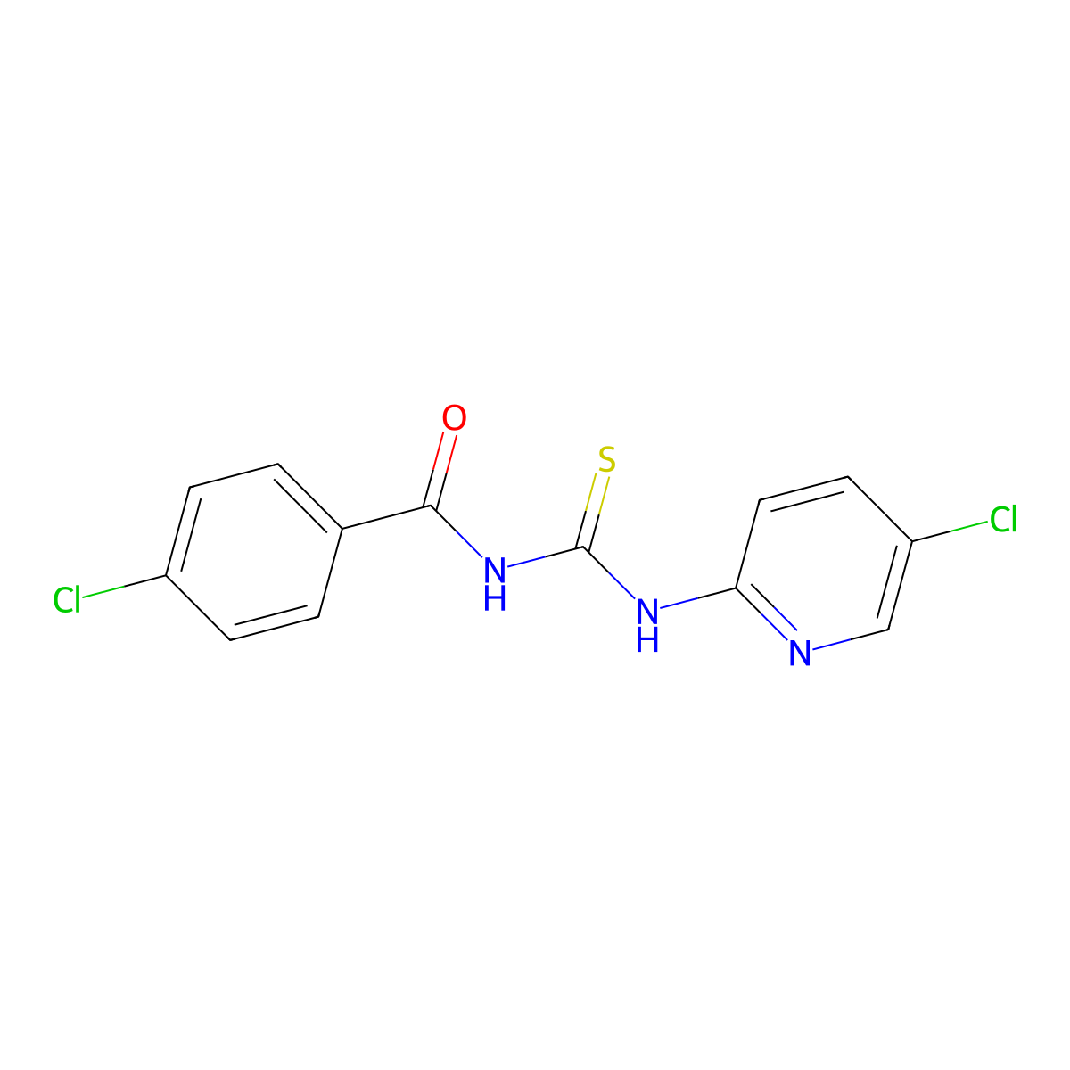 4-chloro-N-[(5-chloropyridin-2-yl)carbamothioyl]benzamide molecular structure, CAS 78852-60-5