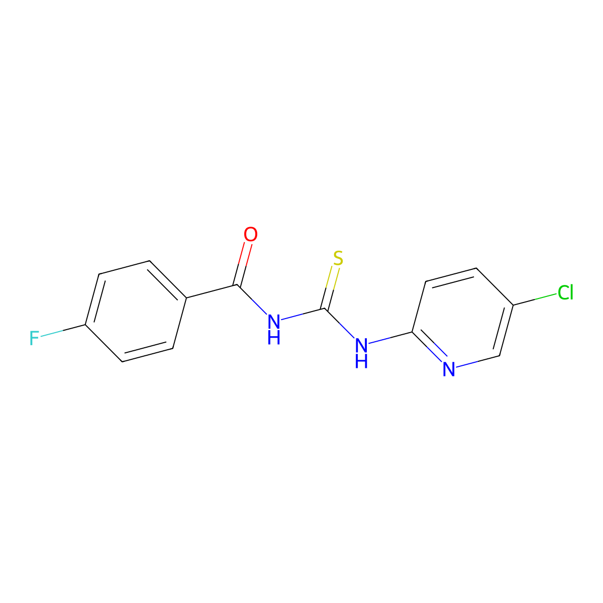 N-[(5-chloropyridin-2-yl)carbamothioyl]-4-fluorobenzamide molecular structure, CAS 78852-61-6