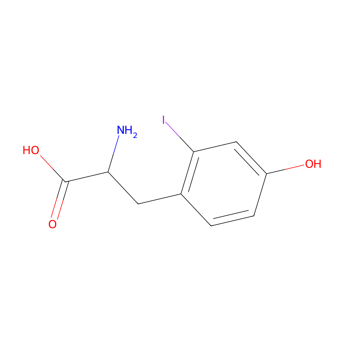 2-Iodotyrosine molecular structure, CAS 78853-38-0
