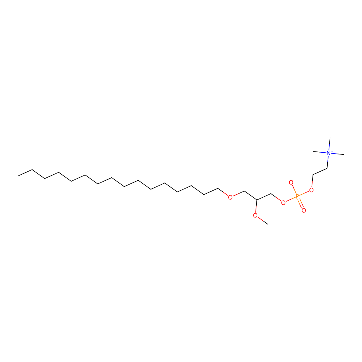 1-Hexadecyl-2-methoxyglycero-3-phosphocholine molecular structure, CAS 78858-44-3