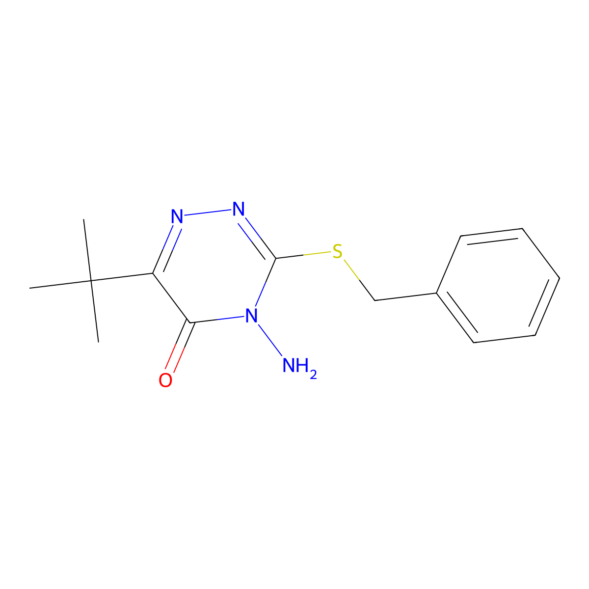 4-Amino-3-benzylsulfanyl-6-tert-butyl-1,2,4-triazin-5-one molecular structure, CAS 78858-64-7