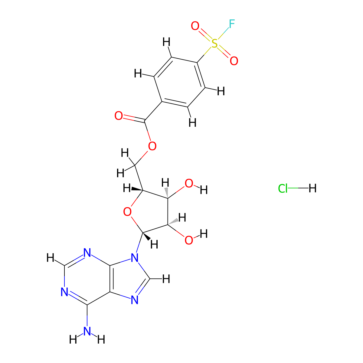 5'-(4-Fluorosulfonylbenzoyl)adenosine hydrochloride molecular structure, CAS 78859-42-4