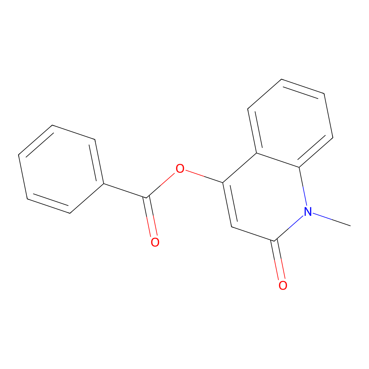 1-Methyl-2-oxo-4-hydroquinolyl benzoate molecular structure, CAS 78859-83-3