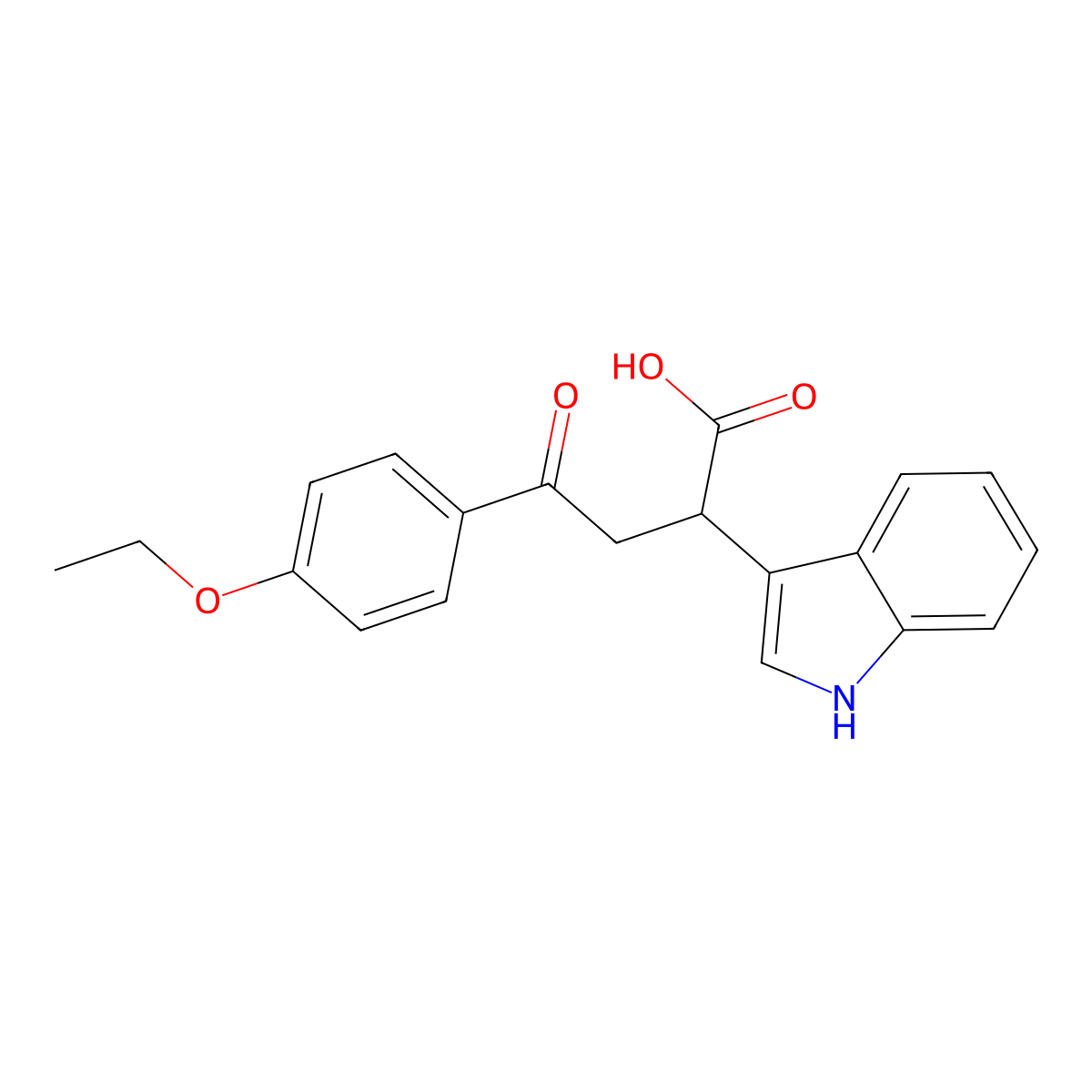 4-(4-ethoxyphenyl)-2-(1H-indol-3-yl)-4-oxobutanoic acid molecular structure, CAS 78860-78-3