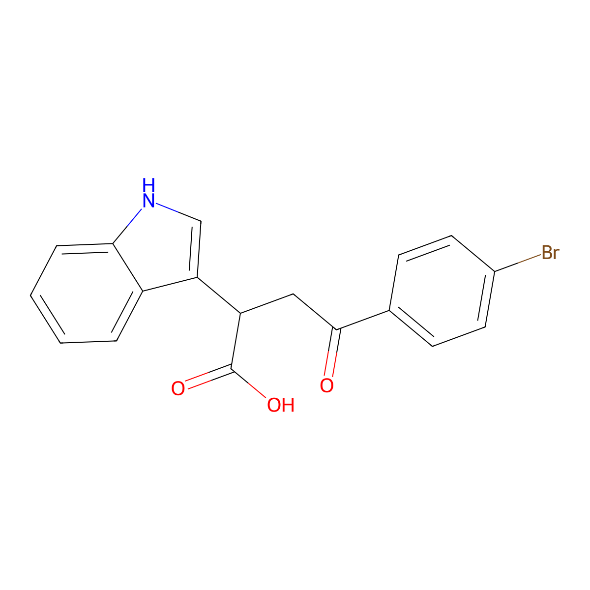 alpha-[2-(4-Bromophenyl)-2-oxoethyl]-1H-indole-3-acetic acid molecular structure, CAS 78860-79-4