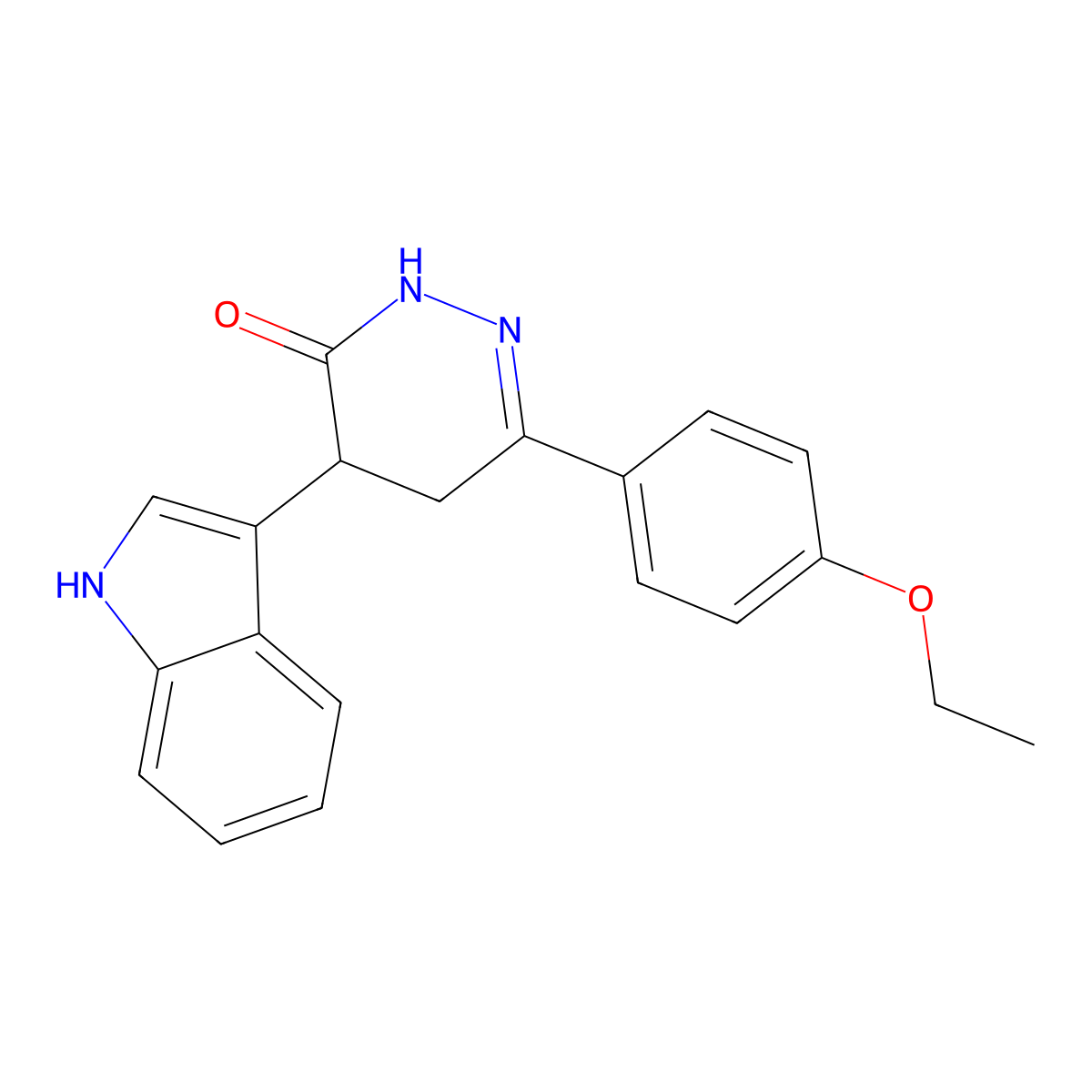 6-(4-ethoxyphenyl)-4-(1H-indol-3-yl)-2,3,4,5-tetrahydropyridazin-3-one molecular structure, CAS 78860-86-3