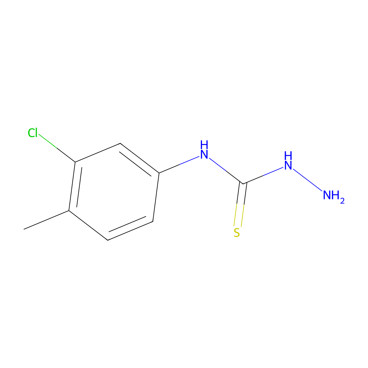 N-(3-Chloro-4-methylphenyl)hydrazinecarbothioamide molecular structure, CAS 78862-75-6