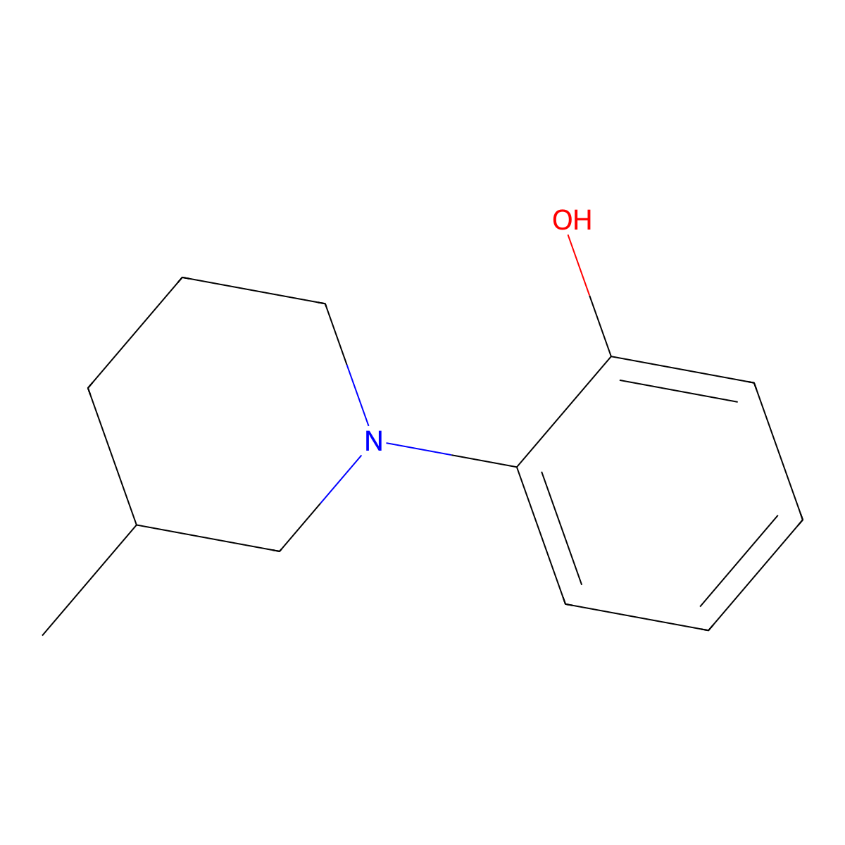 2-(3-Methylpiperidin-1-yl)phenol molecular structure, CAS 78864-00-3