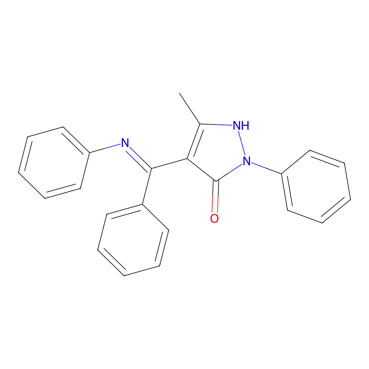 4-(alpha-Anilinobenzylidene)-3-methyl-1-phenyl-2-pyrazolin-5-one molecular structure, CAS 78872-43-2