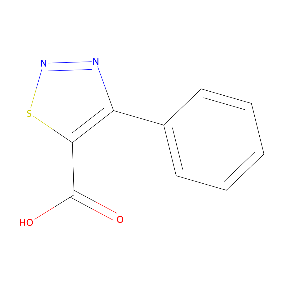 4-Phenyl-1,2,3-thiadiazole-5-carboxylic acid molecular structure, CAS 78875-63-5