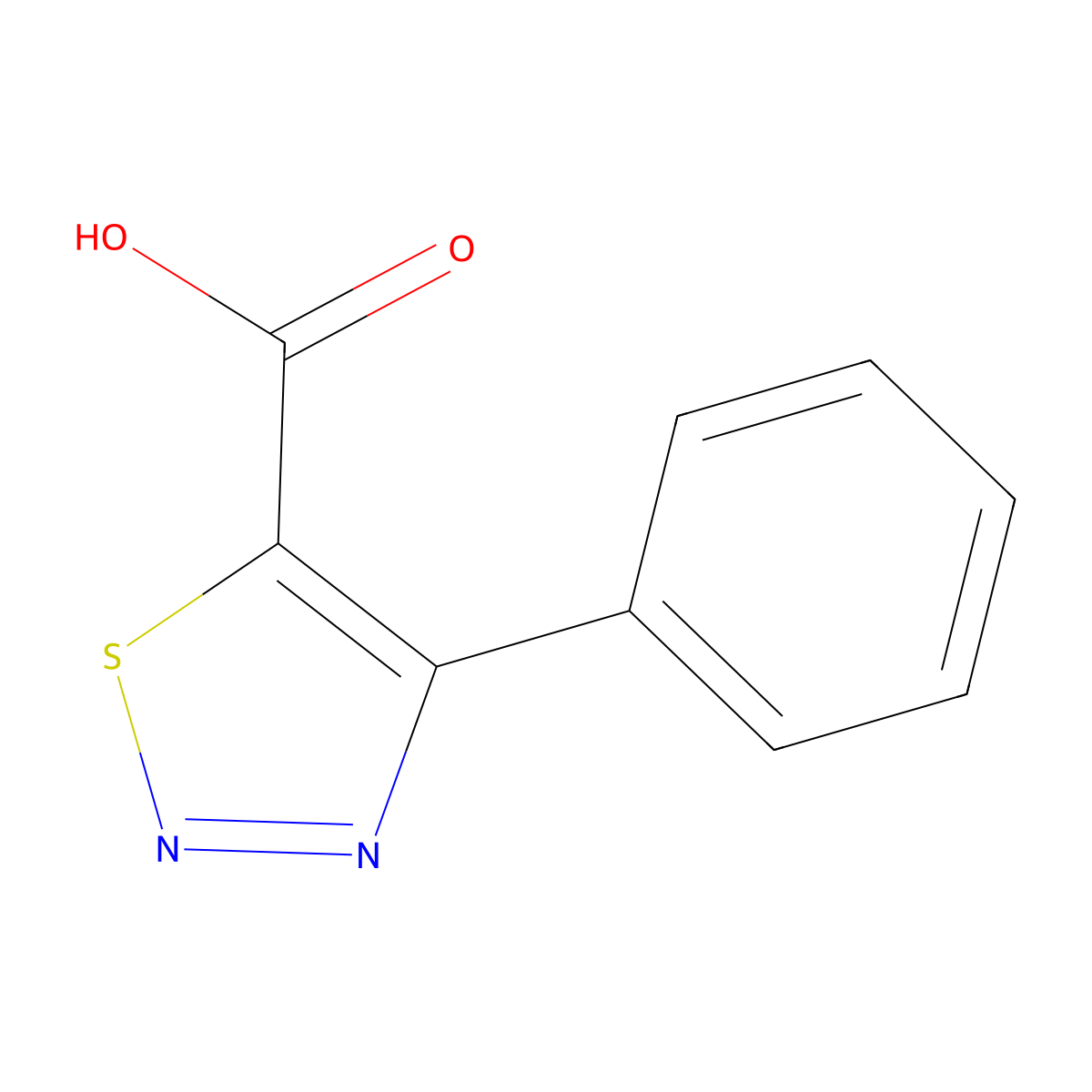 4-Phenyl-1,2,3-thiadiazole-5-carboxylic acid molecular structure, CAS 78875-63-5