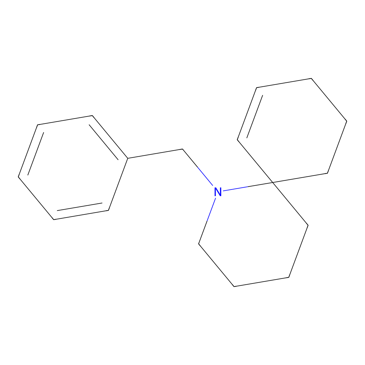 1-Azaspiro(5.5)undec-7-ene, 1-(phenylmethyl)- molecular structure, CAS 78877-17-5